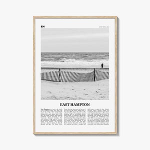 East Hampton Print Schwarzweiß, East Hampton Wandkunst, East Hampton Poster, East Hampton Foto, East Hampton Karte, New York, USA