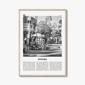 Impresión de Sonora en blanco y negro, Arte de pared de Sonora, Cartel de Sonora, Foto de Sonora, Decoración de pared de Sonora, México, Hermosillo