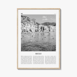 Sicily Print Black and White No 1, Sicily Wall Art, Sicily Poster, Sicily Photo, Sicily Décor, Italy, Sicilia, Sicìlia, Palermo, Catania