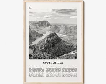 South Africa Print Black and White, South Africa Wall Art, South Africa Poster, South Africa Photo, Johannesburg, Cape Town