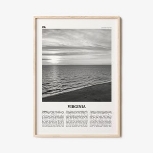 Virginia Print Black and White No 3, Virginia Wall Art, Virginia Poster, Virginia Photo, Virginia Wall Décor, Virginia Map, United States