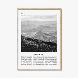 Georgia Print Black and White United States No 1, Georgia Wall Art, Georgia Poster, Georgia Photo, Georgia Wall Decor, United States
