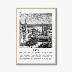 Ilheus Print Schwarz weiß, Ilheus Wandkunst, Ilheus Poster, Ilheus Foto, Ilheus Wanddekor, Ilheus Karte, Brasilien