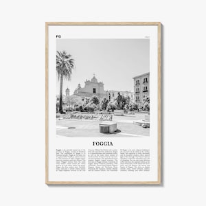 Foggia Print Schwarz weiß, Foggia Wandkunst, Foggia Poster, Foggia Foto, Foggia Karte, Foggia Wanddekoration, Italien, Italia, Fògge, Apulien