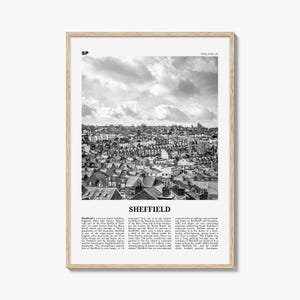 Sheffield Print Black and White, Sheffield Wall Art, Sheffield Poster, Sheffield Photo, Yorkshire, England, UK, United Kingdom, Europe