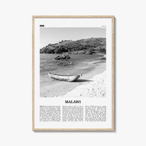 Malawi Print Black and White, Malawi Wall Art, Malawi Poster, Malawi Photo, Malawi Wall Decor, Country Art Print, Africa Poster Print