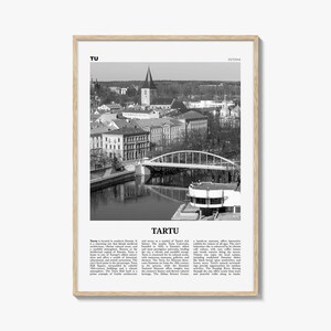 Tartu Print Black and White, Tartu Wall Art, Tartu Poster, Tartu Photo, Tartu Wall Décor, Tartu Map, Estonia