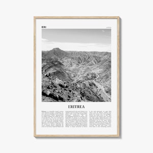 Eritrea Print Black and White, Eritrea Wall Art, Eritrea Poster, Eritrea Photo, Eritrea Wall Decor, Country Art Print, Africa, Asmera
