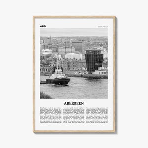 Aberdeen Print Black and White, Aberdeen Wall Art, Aberdeen Poster, Aberdeen City Photo, Scotland, United Kingdom, UK, Europe