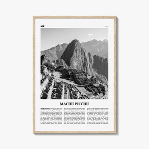 Machu Picchu afdrukken zwart-wit, Machu Picchu kunst aan de muur, Machu Picchu poster, Machu Picchu foto, Peru, Machu Pikchu, Cusco, Zuid-Amerika