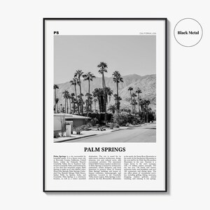 Palm Springs Poster Print Black and White, California Travel Wall Art, Mountain View Decor image 9