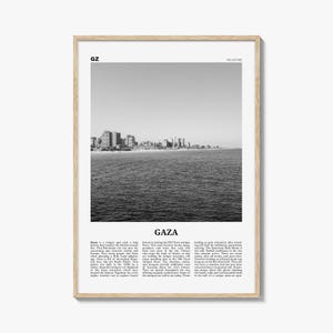 Gaza Print Schwarzweiß, Gaza, Wandbild Gaza, Gaza Poster, Gaza Karte, Gaza Wanddekoration, Palästina