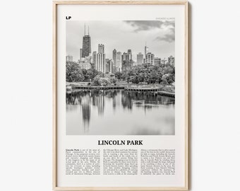 Lincoln Park Print Blanco y Negro No 1, Lincoln Park Wall Art, Lincoln Park Poster, Lincoln Park Photo, Chicago, Illinois, EE.UU.