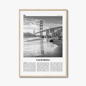 カリフォルニア プリント 白黒 No 7、カリフォルニア ウォール アート、カリフォルニア ポスター、カリフォルニア 写真、カリフォルニア ウォール デコレーション、カリフォルニア マップ