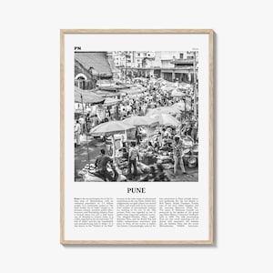 Pune Print Black and White, Pune Wall Art, Pune Poster, Pune Photo, Pune Wall Décor, Poona, India, Maharashtra