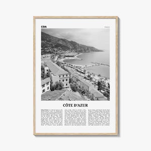 Côte d’Azur Poster Schwarz weiß, Côte d’Azur Wandkunst, Côte d’Azur Poster, Côte d’Azur Foto, Frankreich, Côte d’Azur, Côte d’Azur, Azurblau