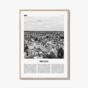 Bruges Print Black and White, Bruges Wall Art, Bruges Poster, Bruges Photo, Bruges Wall Decor, Belgium, Brugge, Brügge, Flemish, Europe
