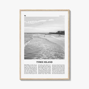 Tybee Island Print Schwarzweiß, Tybee Island Wandkunst, Tybee Island Poster, Tybee Island Foto, Tybee Island Wanddekor, Georgia, USA