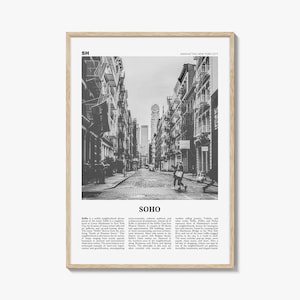 SoHo Print Schwarzweiß New York City Nr. 1, Soho Wandkunst, Soho Poster, Soho Foto, Soho Wanddekor, Manhattan, USA, Vereinigte Staaten