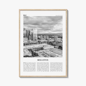 Bellevue Print Black and White No 2, Bellevue Wall Art, Bellevue Poster, Bellevue Photo, Bellevue Wall Décor, Washington, USA, United States