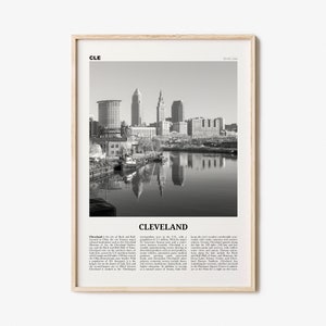 Cleveland Print Black and White No 1, Cleveland Wall Art, Cleveland Poster, Cleveland Photo, Ohio, USA, United States, North America