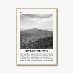 Republic of the Congo Print Black and White, Congo Wall Art, Congo Poster, Congo Photo, Congo Wall Decor, Congo-Brazzaville, Africa