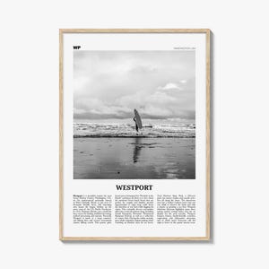 Westport Poster Schwarzweiß Washington, Westport Wandkunst, Westport Poster, Westport Foto, Westport Wanddekoration, USA, Vereinigte Staaten