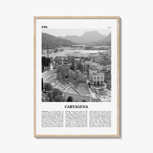 Cartagena Print Schwarzweiß Spanien, Cartagena Wandkunst, Cartagena Poster, Cartagena Foto, Cartagena Wanddekor, Cartagena Karte, Spanien