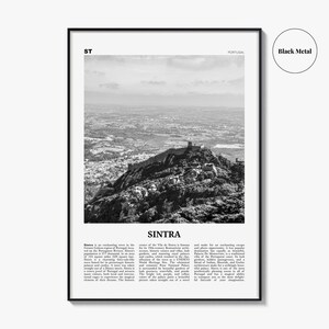 Impressão de pôster de Sintra em preto e branco, foto do Castelo dos Mouros, arte de parede de Portugal imagem 9