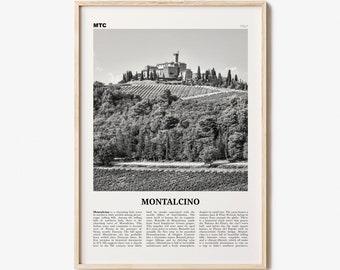 Montalcino Print Black and White, Montalcino Wall Art, Montalcino Poster, Montalcino Photo, Montalcino Wall Decor, Italy, Italia, Europe