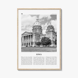 Iowa Print Black and White No 2, Iowa Wall Art, Iowa Poster, Iowa Photo, Iowa Wall Decor, USA State Art Print, USA, United States
