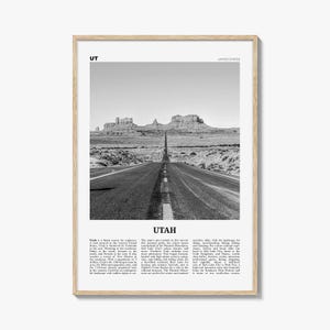 Utah Print schwarz weiß Nr. 1, Utah Wandkunst, Utah Poster, Utah Foto, Utah Wanddekor, USA Zustand Kunstdruck, USA, Vereinigte Staaten