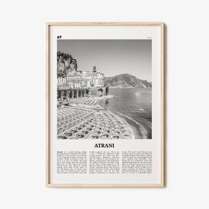 Atrani Print Black and White, Atrani Wall Art, Atrani Poster, Atrani Photo, Atrani Wall Décor, Atrani Map, Italy