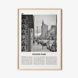 Wicker Park Print Black and White, Wicker Park Wall Art, Wicker Park Poster, Wicker Park Photo, Wicker Park Wall Décor, Chicago Illinois USA