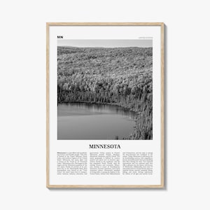 Minnesota Print Black and White No 3, Minnesota Wall Art, Minnesota Poster, Minnesota Photo, Minnesota Wall Décor, Minnesota Map