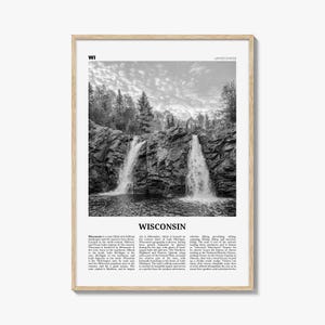 Wisconsin Print Black and White No 1, Wisconsin Wall Art, Wisconsin Poster, Wisconsin Photo, Wisconsin Wall Décor, Wisconsin Map
