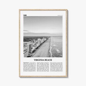 Virginia Beach Print Black and White, Virginia Beach Wall Art, Virginia Beach Poster, Virginia, USA, United States, North America