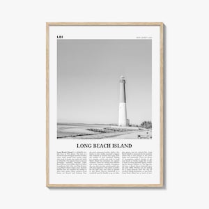 Long Beach Island Print Black and White, Long Beach Island Wall Art, Long Beach Island Poster, Long Beach Photo, New Jersey, USA