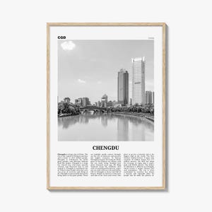 Chengdu Print Black and White, Chengdu Wall Art, Chengdu Poster, Chengdu Photo, Chengdu Wall Décor, China