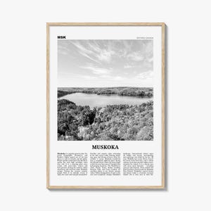 Muskoka Print Black and White, Muskoka Wall Art, Muskoka Poster, Muskoka Photo, Muskoka Map, Muskoka Wall Decor, Ontario, Canada