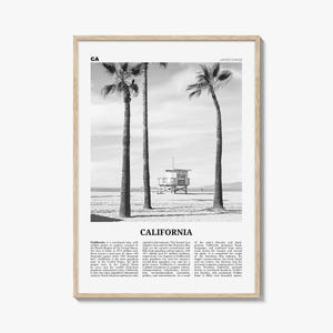 California Poster Print Black and White, Lifeguard Tower Photo, West Coast Wall Art