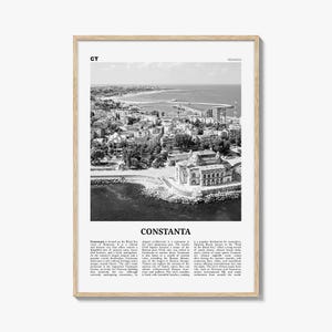 Konstanza Print Schwarz und weiß, Konstanza Wandkunst, Konstanza Poster, Konstanza Foto, Konstanza Wanddekor, Konstanza Karte, Rumänien