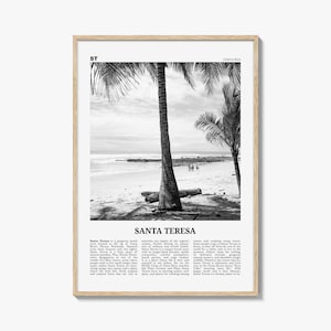 Santa Teresa Print Black and White, Santa Teresa Wall Art, Santa Teresa Poster, Santa Teresa Photo, Santa Teresa Wall Décor, Costa Rica
