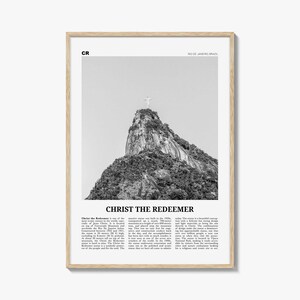 Christus der Erlöser Print schwarz und weiß, Christus der Erlöser Wandkunst, Christus Poster, Christus der Erlöser Foto, Rio de Janerio, Brasilien