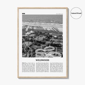 Wildwood Poster Print Black and White, New Jersey Travel Wall Art, Coastal Amusement Decor image 6