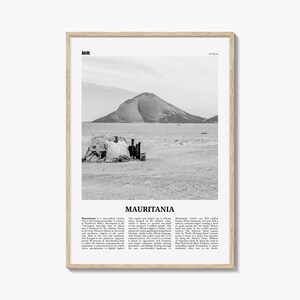 Stampa della Mauritania in bianco e nero, Arte della parete della Mauritania, Poster della Mauritania, Foto della Mauritania, موريتانيا Mauritanie, Nouakchott, Africa