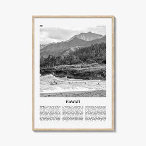 Hawaii Print Black and White No 1, Hawaii Wall Art, Hawaii Poster, Hawaii Photo, Hawaii Wall Decor, Hawaiian Islands Poster Print