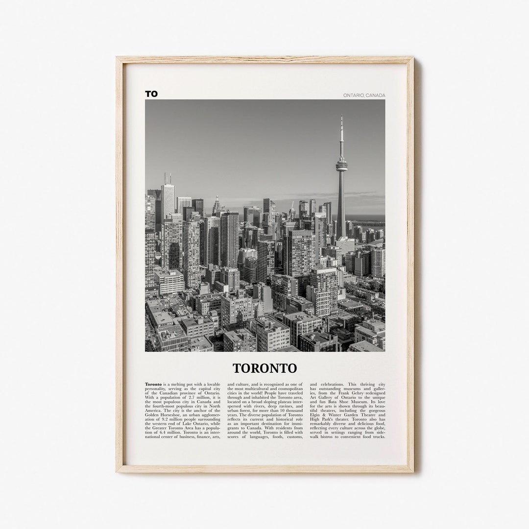Toronto Print Black and White No 1, Toronto Wall Art, Toronto Poster