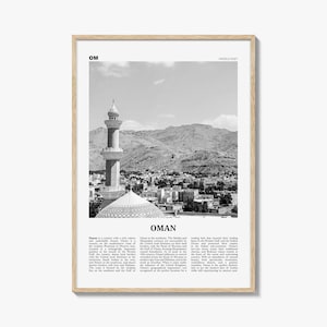Stampa Oman in bianco e nero, Arte murale Oman, Poster Oman, Foto Oman, Decorazioni murali Oman, Uman, Muscat, Persiano, Medio Oriente