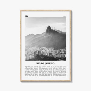 Impresión de Río de Janeiro Blanco y Negro No 5, Arte de la pared de Río de Janeiro, Cartel de Río de Janeiro, Foto de Río de Janeiro, Brasil, Brasil